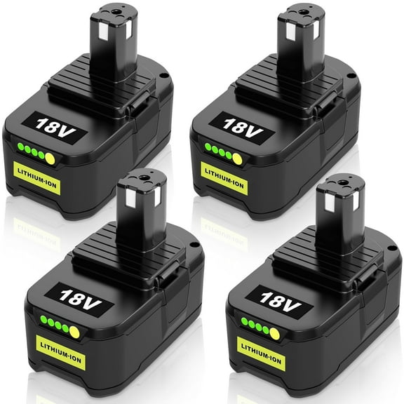 4 Pack 8.0Ah Battery Fits for Ryobi Battery Replacement for Ryobi 18V Battery Compatible with Ryobi Battery 18V P102 P103 P104 P105 P107 P108 P109 P190 P122,Long Runtime & Fast Charging