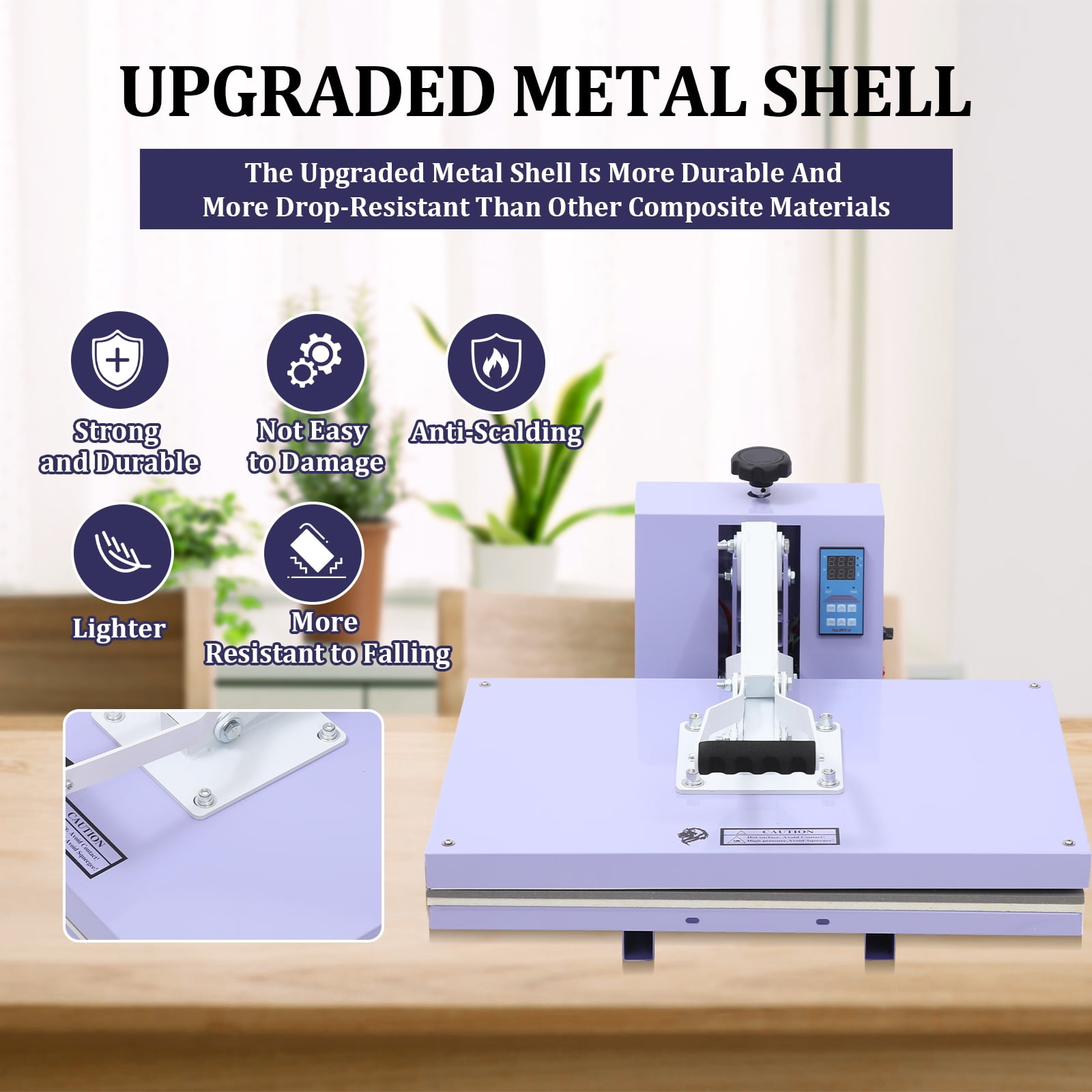Kojooin Heat Press Machine,Large Operating Panel T-Shirts Heat Press, Fast Heating,High Pressure Heat Press Machine