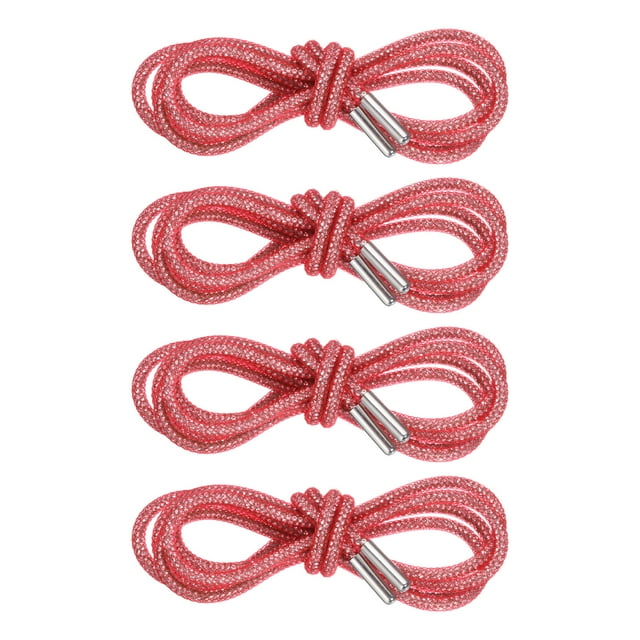 Cuerdas de zapato de strass Uxcell de 4 piezas con red de 55" Cuerdas de ajuste de diamante para reemplazo de zapatillas, rojo