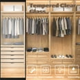 thumbnail image 5 of 48'' x 80'' Bypass Sliding Closet Door,Tempered Clear Glass & Black Aluminum Frame, Pre-assembled Door Panels for Easy Installation, 5 of 8