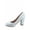 White Patent, variant on Songful-3 Women's Fashion Patent Faux Suede Round Toe Chunky Heel Slip On Pump Dress Shoes