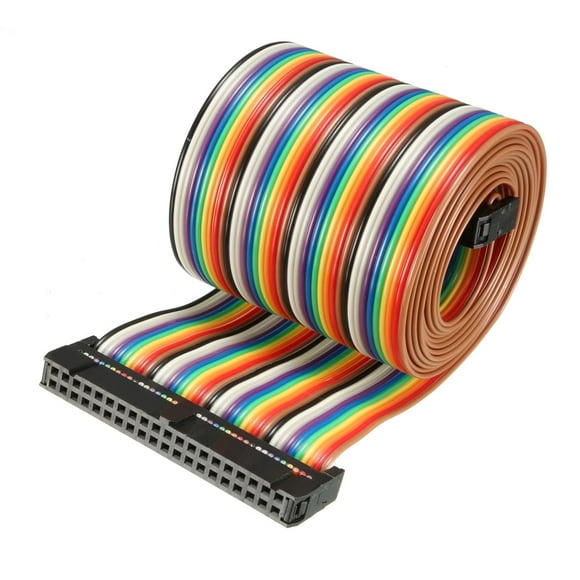 Unique Bargains IDC 40 Pins Wire Flat Rainbow Ribbon Cable 148cm 2.54mm Pitch 1pcs