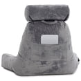 thumbnail image 4 of Husband Pillow Medium Dark Grey, Backrest for Kids, Teens, Petite Adults - Reading Pillows With Arms, Adjustable Loft, Plush Memory Foam, Bed Rest Chair Sitting Up, Detach Neck Roll, Removable Cover, 4 of 7
