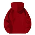 thumbnail image 3 of Women's Solid Color Half Zip Hoodie, Loose Fit Casual Pullover Sweatshirt with Adjustable Hood, Sporty Streetwear Top for Spring Summer Fall Winter All Season Comfort Wear Red XXL, 3 of 3