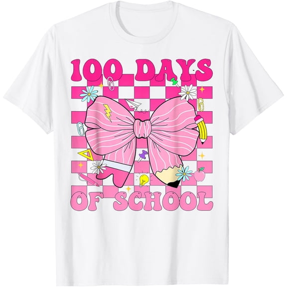 100 Days of School Coquette Bow 100th Day of School T-Shirt