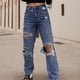 thumbnail image 1 of WILLBEST Jeans Mujer Pantalones Vaqueros Holgados de Cintura Alta para Mujer, Elásticos, Con Detalle de Bolsillo y Cierre de Botón Elástico, Cómodos E Informales. XXXL, 1 of 3