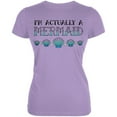 thumbnail image 1 of Halloween I'm Actually a Mermaid Juniors Soft T Shirt Lavender MD, 1 of 2