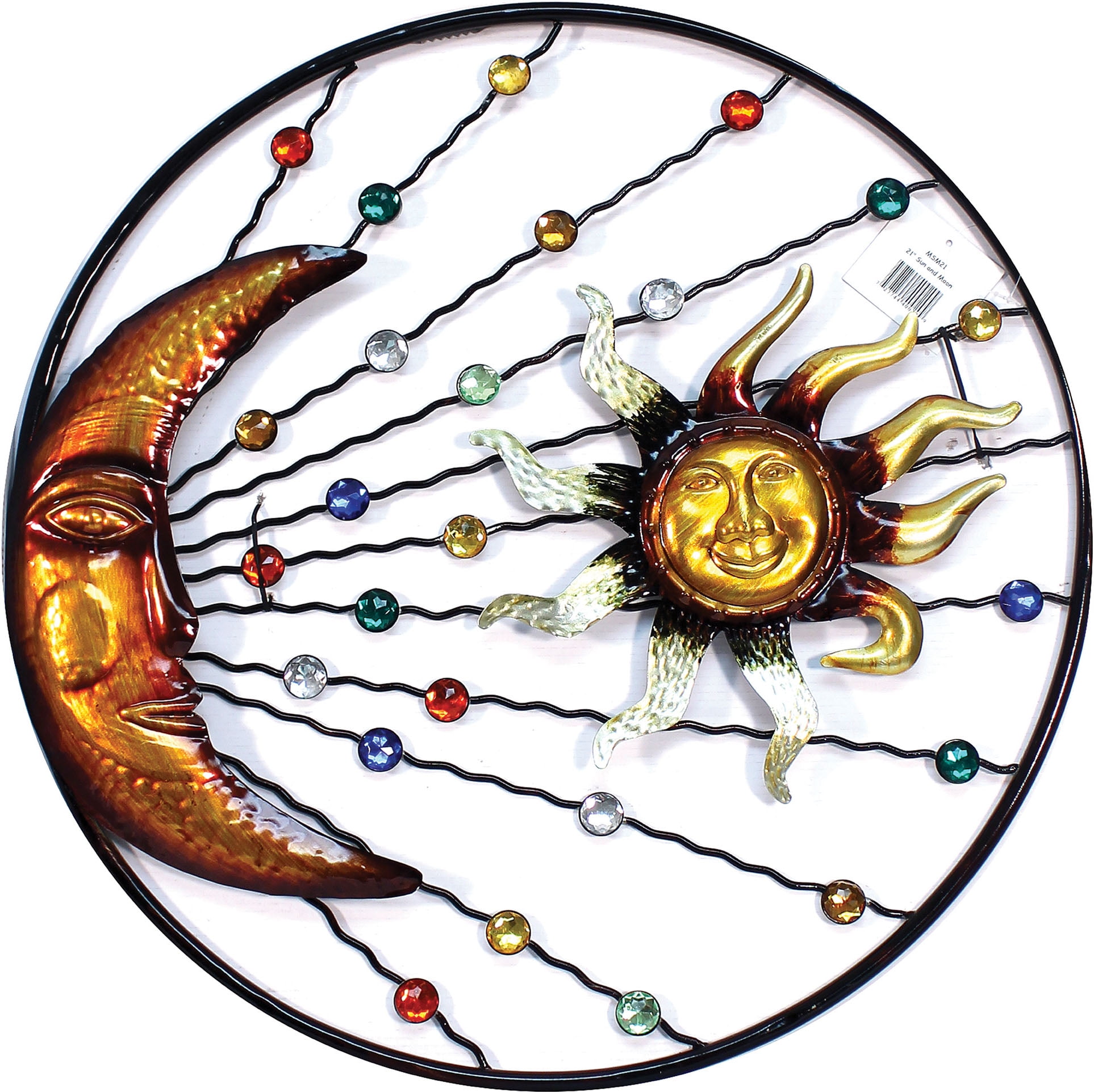 METAL SUN AND MOON WALL ART