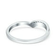 thumbnail image 3 of Simulated Cubic Zirconia Size-9 V Shape Wedding Engagement Anniversary Ring Band 925 Sterling Silver, 3 of 7