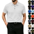 thumbnail image 2 of Men's Breeze Polo Shirts Beer Belly Breeze Short Sleeve Wear Collared Textured Shirt Stretchy Quick Dry Casual Golf,White,L, 2 of 6