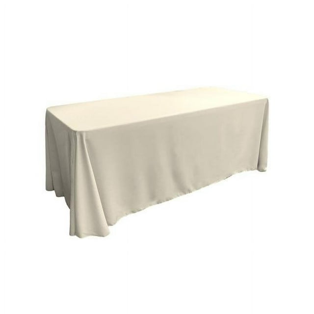 LA Linen TCpop90x156-IvoryP25 Nappe Rectangulaire en Popeline de Polyester Ivoire - 90 x 156 Po.