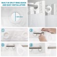 thumbnail image 5 of No Hook Shower Curtain, Modern Minimalist Shower Curtains for Bathroom with See Through Top Window, Gray Vertical Stripes Pattern Waterproof & Washable Bath Curtain Standard 72"x72", 5 of 9