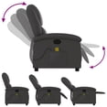 thumbnail image 3 of vidaXL Massage Recliner Chair Grey Real Leather, 3 of 5