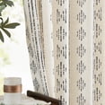 thumbnail image 4 of Cortinas Jinchan Boho de Rayas, Largo 160 cm, Lino, 2 Paneles, 4 of 9