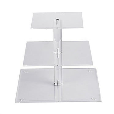 Square Cake Display Holder 3 Tiered Acrylic Clear Party Cake Holder Decorations
