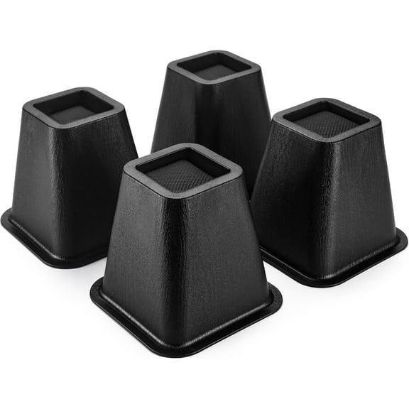 Bed Risers 6 Inch Furniture Risers for College Dorm Bed Sofa Table Couch Chair Bed Raisers Blocks 4 Pack Black