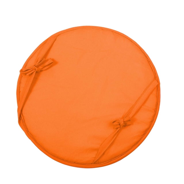 Round Dining Chair Cushion with Straps - Solid Color Fabric Thick Pad | Home Cloth Chair Cushion for Dining & Stool | Circular Chair Pad for Indoor & Outdoor Use | Thickened Padding for Comfort