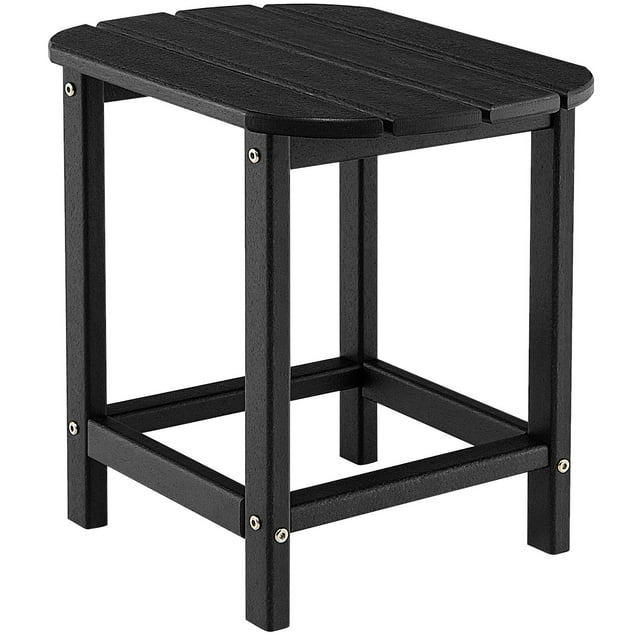Giantex Petite Table d'Appoint, Table à Thé Carrée Résistante aux Intempéries, Tables de Bout de Chevet (1, Noir)