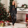 thumbnail image 2 of Family Pajamas Matching Sets - 2 piece Black Christmas Tree Print Long Sleeve Top and Pants Loungewear, Merry Christmas Festivel Theme Gifts for Whole Family for 2XL Pjs, 2 of 5