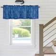 thumbnail image 5 of Bohemian Abstract Blue Floral Window Valance for Kitchen, Boho Tribal Ethnic Geometric Mysterious Flower Rod Pocket Short Curtain for Small Windows, Light Filtering Decorative Valance, 56 x 16 Inch, 5 of 9
