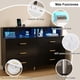 thumbnail image 5 of Cómoda Cajonera de 6 Cajones, Cómoda con Luz LED y Toma de Corriente, Almacenamiento para Armario Organizador, Dormitorio, Sala de Estar, Pasillo, Entrada, 120 * 40 * 93cm (Negro), 5 of 9