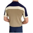 thumbnail image 6 of Fesfesfes Short Sleeve Blouse for Men Knit Colorblock Fashion Lapel Button Up Short Sleeve Shirts, 6 of 9
