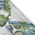 thumbnail image 3 of Ambesonne Vintage Kitchen Curtains, Cactus Flowers Birds, 55"x45", Green and Blue, 3 of 3