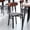 Walnut Wood Back/Gray Vinyl Seat, variant on Emma + Oliver Set of Two Industrial Dining Chairs with Black Steel Frame, Gray Padded Vinyl Seat and Walnut Finished Wood Backrest