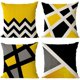 thumbnail image 2 of ZHAOCHENG Juego de 4 fundas de almohada geométricas de 20 x 20 pulgadas, decorativas geométricas en amarillo y negro, fundas de cojín de lino y algodón cuadradas modernas para el hogar, la cama y la d, 2 of 5