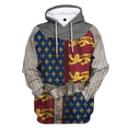thumbnail image 3 of Sudadera con capucha con estampado 3D de caballero templario medieval para hombre, disfraz divertido de cosplay, ropa de calle, sudaderas con capucha de uniforme a la moda, 3 of 5