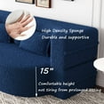 thumbnail image 5 of 15"Modular Floor Sofa Bed, Full Size Folding Couch with 2 Pillows, No Assembly, Teddy Fabric Convertible Sleeper for Living Room or Bedroom,Blue, 5 of 11
