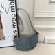 thumbnail image 2 of Bolsos de hombro de mujer de moda con cremallera de mezclilla, tendencia de hilo de coser, 2024, nuevas cadenas, bolso de mano de alta calidad, bolso cruzado para viaje, 2 of 5