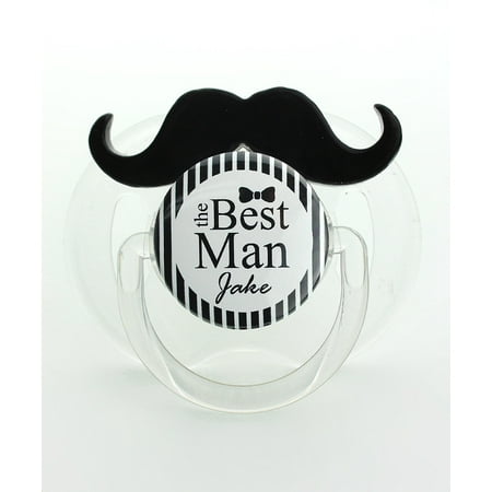 Personalized Name Best Man with Mustache Pacifier