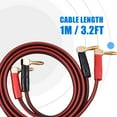 HIFI Pure Copper Speaker Cable Right Angle L Type Banana Plugs Line Wire Red & Black 1 Meter