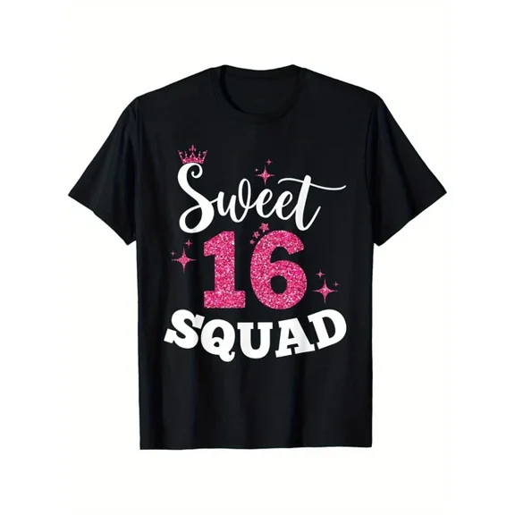 DOPASHIRT Sweet 16 Squad Girl Sixteenth Funny Birthday Party Gifts T-Shirt, Unisex S-5XL Hot Trending Shirt, Vintage Birthday Gift