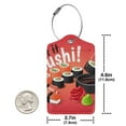 thumbnail image 2 of Rocae Sushi for Leather Luggage Baggage Tags ID Label Privacy Cover ID Label with Stainless Steel Loop and Address Card, 2 of 5