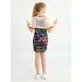 thumbnail image 4 of Girl's 2 Piece Dresses Outfits Short Sleeve Mesh Crop Top Tee + Graffiti Print Cami Dress Set, 6-14 Years, 4 of 9