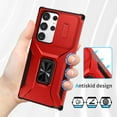 thumbnail image 5 of Allytech Rugged Case for Samsung Galaxy S24 Ultra, [Slide Camera Cover] [360° Rotating Kickstand] [Military Protection] Non-Slip Anti-Fall Anti-Scratch Shockproof Heavy Duty Case - Red, 5 of 8