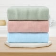 thumbnail image 5 of Unique Bargains Solid Striped Bath Soft Absorbent Cotton Towels Blue 2-Piece, 5 of 5
