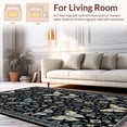 thumbnail image 2 of ODIKA 3'x5' Machine Washable Non-Slip Area Rug, Striking Floral Skull Aesthetic High Traffic Rug, Black, 26468, 2 of 7