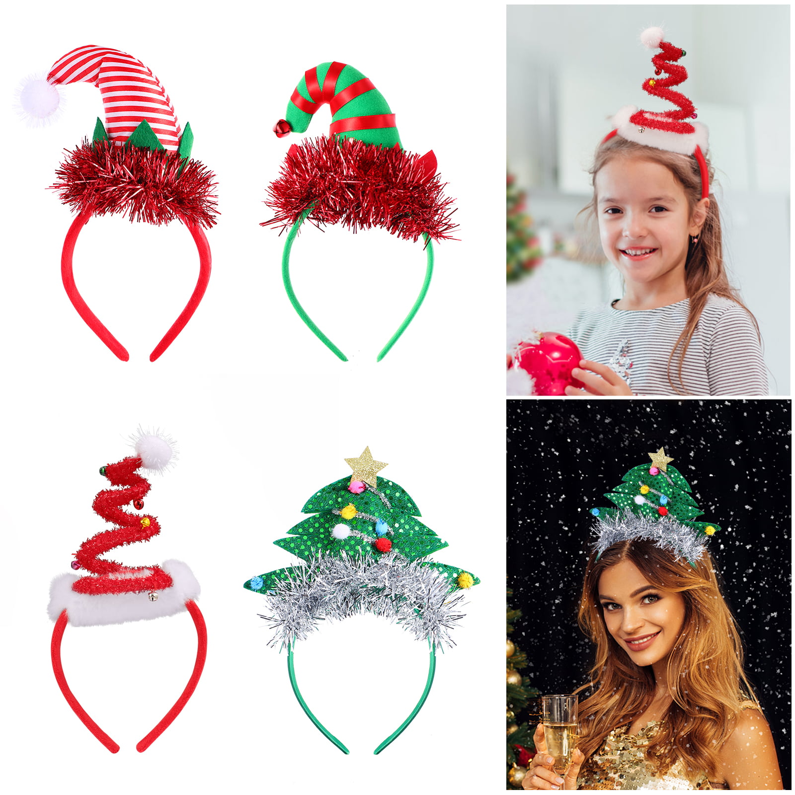 ncmama Fashion Christmas Girls Hairbands Cute Kids Candy Headbands