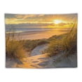 thumbnail image 5 of Chilfamy  Ocean Beach Tapestry Wall Hanging, Seaside Grass and Sky Sunrise Sunset Tapestry, Nature Landscape Tapestry for Living Room Bedroom Aesthetic Decor Painting, 5 of 6