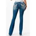 thumbnail image 3 of Grace in LA Women's Western Steerhead Embellished Embroidered Bootcut Jeans (33, Blue), 3 of 3