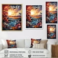 thumbnail image 4 of Designart "Dusk Clouds Fluid Ink View II" Clouds Floater Framed Wall Art Living Room, 4 of 5