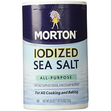 Morton Salt Iodized Sea Salt - 26 oz (Pack of 8)