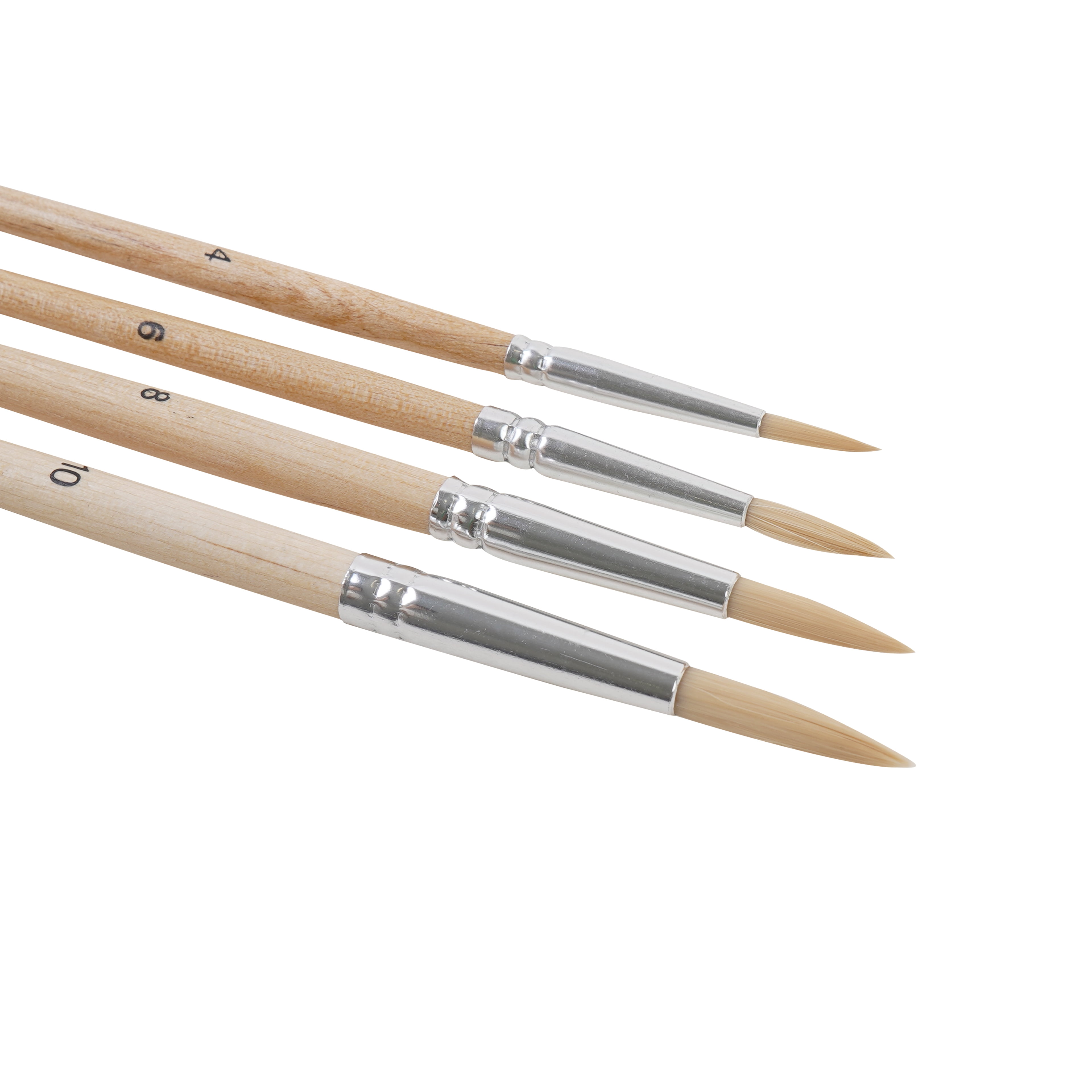 Assorted Classroom Brushes by Artist's Loft - Synthetic Bristles - Round & Flat Tips - Durable Birch Wood Handles – Ideal for Students - Classrooms & Group Art Projects - 12 Pack