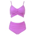 thumbnail image 2 of Women Cross Wrap Halter Bikini Set High Waisted Bathing Suits Push Up Two Piece Swimsuits, 2 of 8