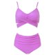 thumbnail image 2 of Conjunto de bikini cruzado con cuello halter y cintura alta para mujer, trajes de baño de dos piezas con efecto push up, 2 of 8