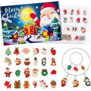 Jewelry 2021 Girls Christmas Advent Calendar, Santa Christmas Countdown Advent Calendar, 24 Countdown 2021 Calendar for Jewelry Set Presents with Charm Resin Kits DIY 1 Bracelet/Necklace