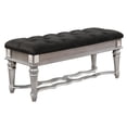 thumbnail image 1 of Banc de Chevet en Velours Noir avec Sièges Capitonnés, 1 of 2
